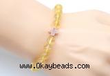 CGB9404 8mm, 10mm citrine & cross hematite power beads bracelets