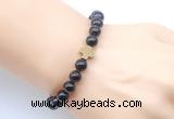 CGB9406 8mm, 10mm garnet & cross hematite power beads bracelets