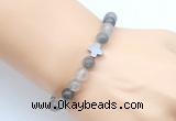 CGB9414 8mm, 10mm cloudy quartz & cross hematite power beads bracelets