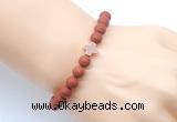 CGB9443 8mm, 10mm matte red jasper & cross hematite power beads bracelets