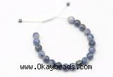 CGB9466 8mm, 10mm blue spot stone & drum hematite adjustable bracelets