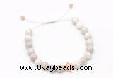 CGB9488 8mm, 10mm white crazy lace agate & cross hematite adjustable bracelets