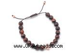 CGB9502 8mm, 10mm red tiger eye & cross hematite adjustable bracelets