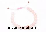 CGB9511 8mm, 10mm rose quartz & cross hematite adjustable bracelets