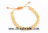 CGB9514 8mm, 10mm citrine & round hematite adjustable bracelets