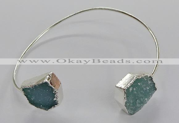 CGB952 13*18mm - 15*20mm freeform druzy agate bangles wholesale