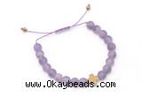 CGB9528 8mm, 10mm matte amethyst & cross hematite adjustable bracelets