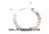 CGB9532 8mm, 10mm matte amazonite & cross hematite adjustable bracelets