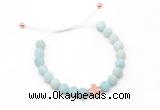 CGB9533 8mm, 10mm matte amazonite & cross hematite adjustable bracelets