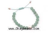 CGB9534 8mm, 10mm matte green aventurine & cross hematite adjustable bracelets