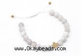 CGB9538 8mm, 10mm matte white crazy lace agate & cross hematite adjustable bracelets