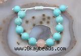 CGB9601 12mm round blue howlite & rose quartz adjustable bracelets