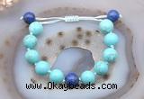 CGB9620 12mm round blue howlite & lapis lazuli adjustable bracelets