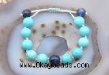 CGB9621 12mm round blue howlite & sodalite adjustable bracelets