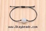 CGB9914 Fashion 12mm white jade adjustable bracelet jewelry