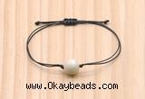 CGB9921 Fashion 12mm white fossil jasper adjustable bracelet jewelry