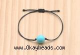 CGB9976 Fashion 12mm blue howlite adjustable bracelet jewelry