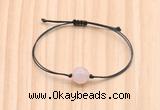 CGB9992 Fashion 12mm faceted rose quartz adjustable bracelet jewelry