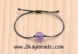 CGB9994 Fashion 12mm amethyst gemstone adjustable bracelet jewelry