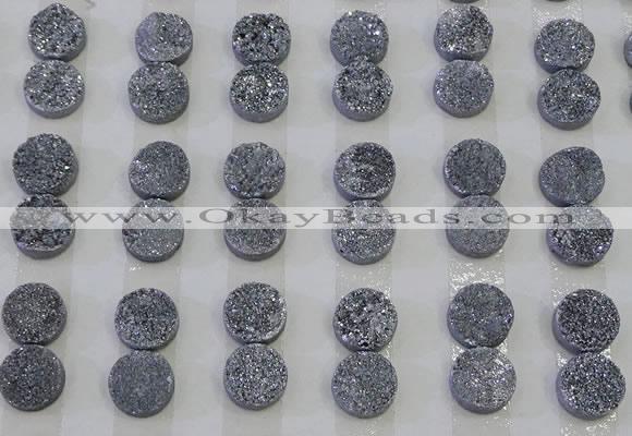 CGC108 12mm flat round druzy quartz cabochons wholesale