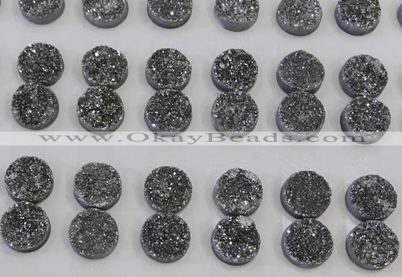 CGC113 14mm flat round druzy quartz cabochons wholesale