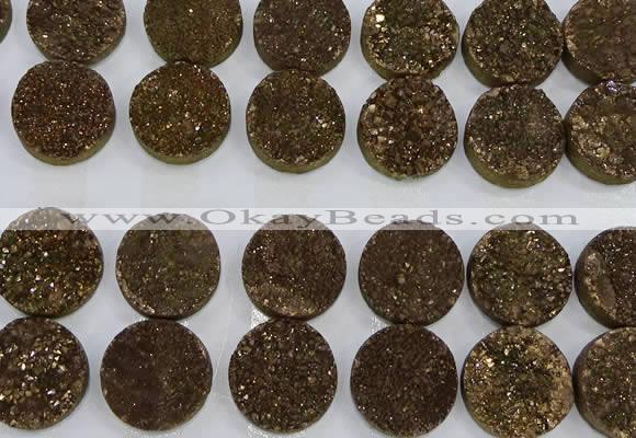 CGC141 20mm flat round druzy quartz cabochons wholesale