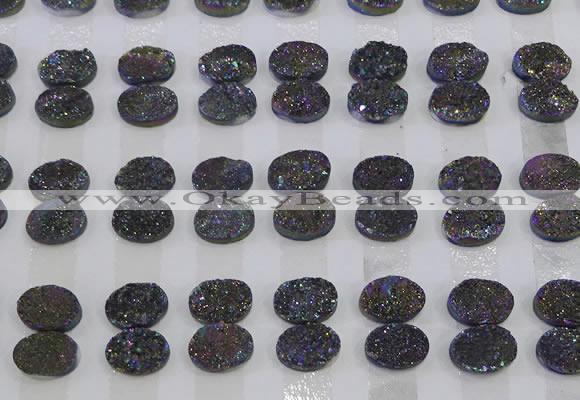 CGC154 8*10mm oval druzy quartz cabochons wholesale