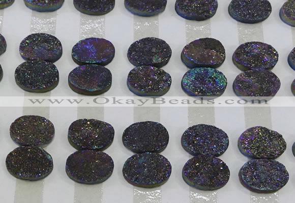 CGC186 13*18mm oval druzy quartz cabochons wholesale