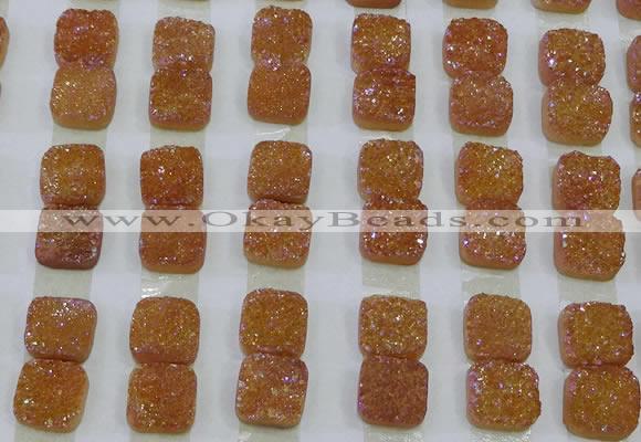 CGC224 12*12mm square druzy quartz cabochons wholesale