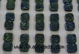 CGC226 12*12mm square druzy quartz cabochons wholesale