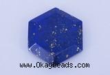 CGC52 6*27mm hexagon natural lapis lazuli gemstone cabochons