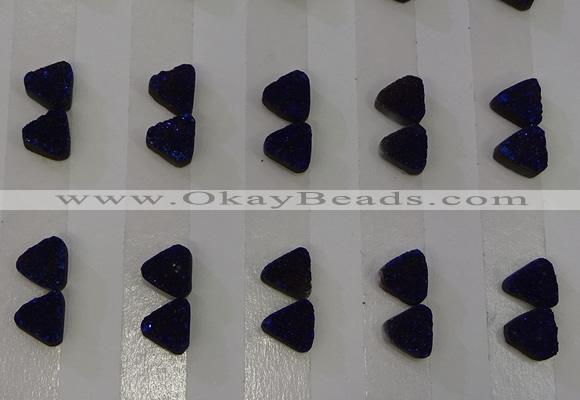 CGC60 8*8mm triangle druzy quartz cabochons wholesale