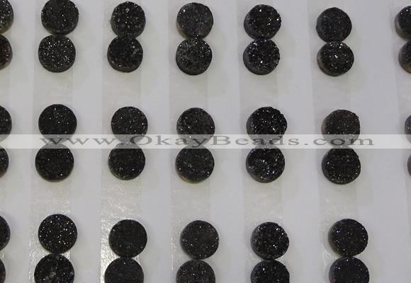 CGC90 10mm flat round druzy quartz cabochons wholesale