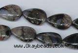 CGE07 15.5 inches 13*18mm flat teardrop glaucophane gemstone beads