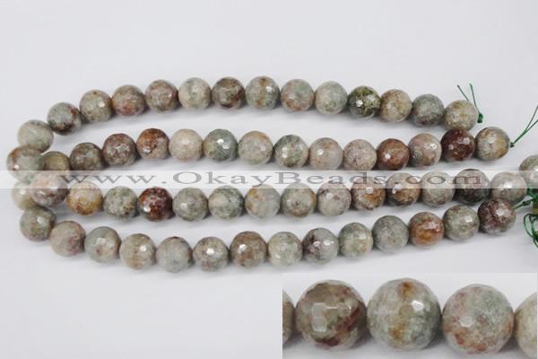 CGG16 15.5 inches 14mm faceted round ghost gemstone beads wholesale