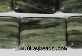 CGH31 15.5 inches 22*30mm rectangle green hair stone beads