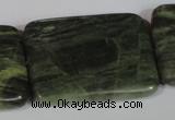 CGH32 15.5 inches 30*40mm rectangle green hair stone beads