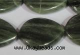 CGH35 15.5 inches 22*30mm twisted teardrop green hair stone beads