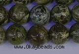 CGJ354 15.5 inches 12mm round green bee jasper beads wholesale