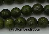 CGJ462 15.5 inches 8mm faceted round green jasper beads wholesale