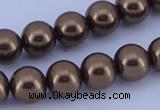 CGL105 5PCS 16 inches 10mm round dyed glass pearl beads wholesale