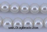 CGL11 10PCS 16 inches 4mm round dyed glass pearl beads wholesale