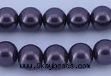 CGL133 10PCS 16 inches 6mm round dyed glass pearl beads wholesale