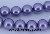 CGL152 10PCS 16 inches 4mm round dyed glass pearl beads wholesale