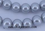 CGL163 10PCS 16 inches 6mm round dyed glass pearl beads wholesale