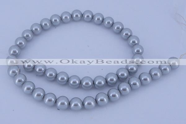 CGL167 5PCS 16 inches 14mm round dyed glass pearl beads wholesale