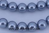 CGL186 5PCS 16 inches 12mm round dyed glass pearl beads wholesale