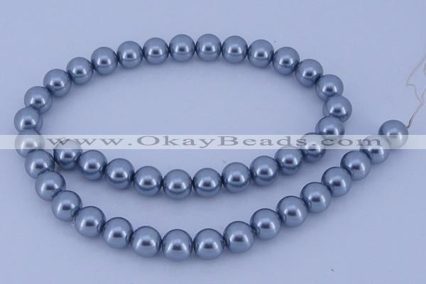 CGL187 5PCS 16 inches 14mm round dyed glass pearl beads wholesale