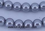 CGL192 10PCS 16 inches 4mm round dyed glass pearl beads wholesale