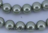 CGL202 10PCS 16 inches 4mm round dyed glass pearl beads wholesale